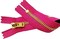 YKK Two 7 Inch Brass Jeans Zipper YKK Number 5 Gold Colored Metal Teeth Zips with Locking Slider Closed Bottom Color Pluto Pink #261